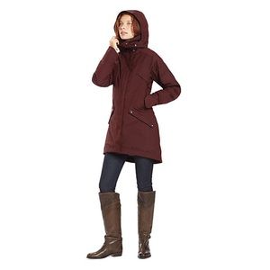 NWT Nau TwoThirds Jacket in Wine/ Maroon/ Burgundy Size Medium Hooded Raincoat